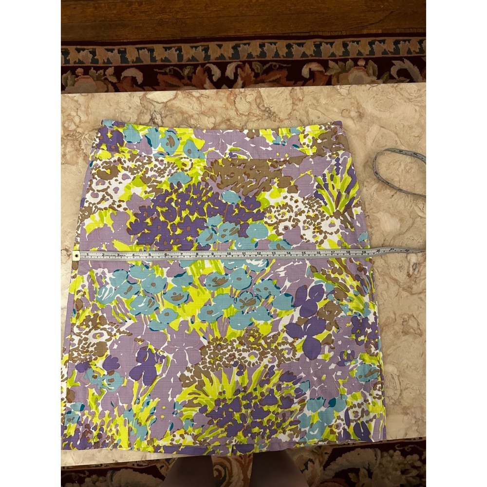 Talbots Garden Floral Canvas Skirt Size 8 Purple Cotton - Picture 10 of 13